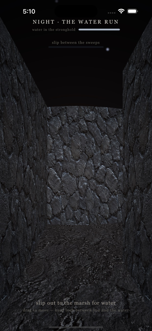 The night water run — first-person through the lava